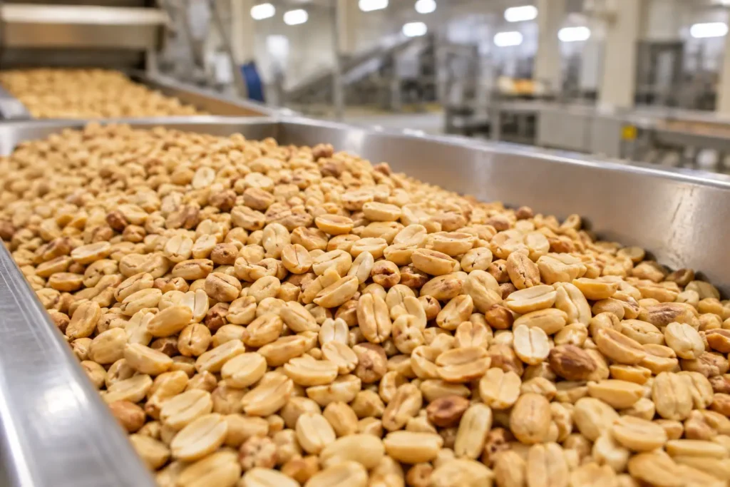 Wholesale shelled peanuts in production